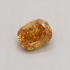 GIA Certified 0.46 Carat Fancy Vivid Yellow Orange SI2 Clarity Diamond