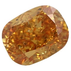 GIA Certified 0.46 Carat Fancy Vivid Yellow Orange SI2 Clarity Diamond