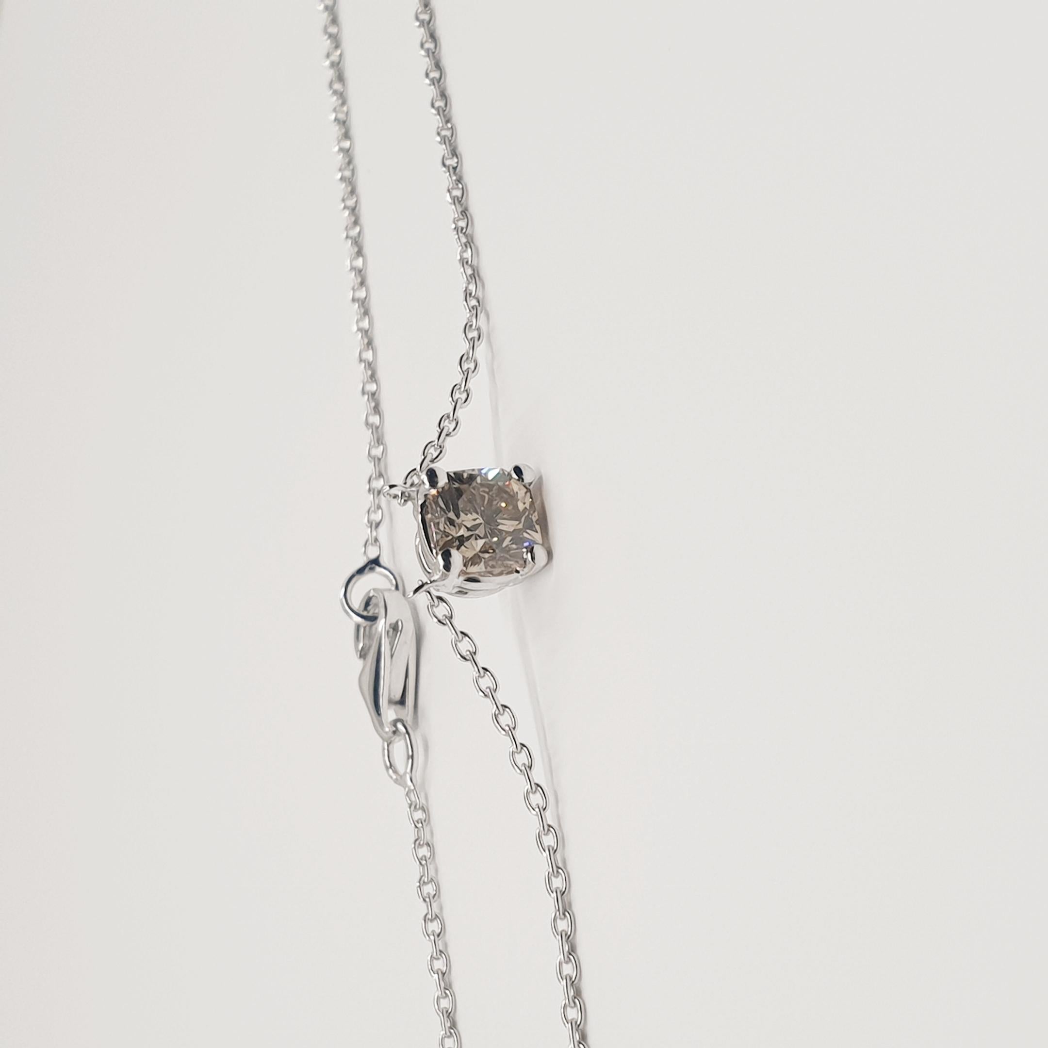 Women's GIA Certified 0.46 Carat Flanders Cut Fancy Dark Cognac Diamond Necklace