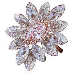 GIA Certified 0.47 Carat Pink Diamond Cocktail Engagement Ring