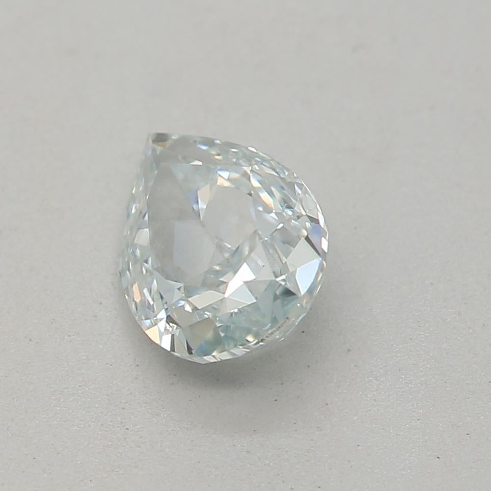 Pear Cut GIA Certified 0.48 Carat Fancy Light Greenish Blue SI1 Clarity Diamond For Sale