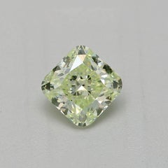 GIA Certified 0.48 Carat Fancy Light Yellow Green SI2 Clarity Diamond