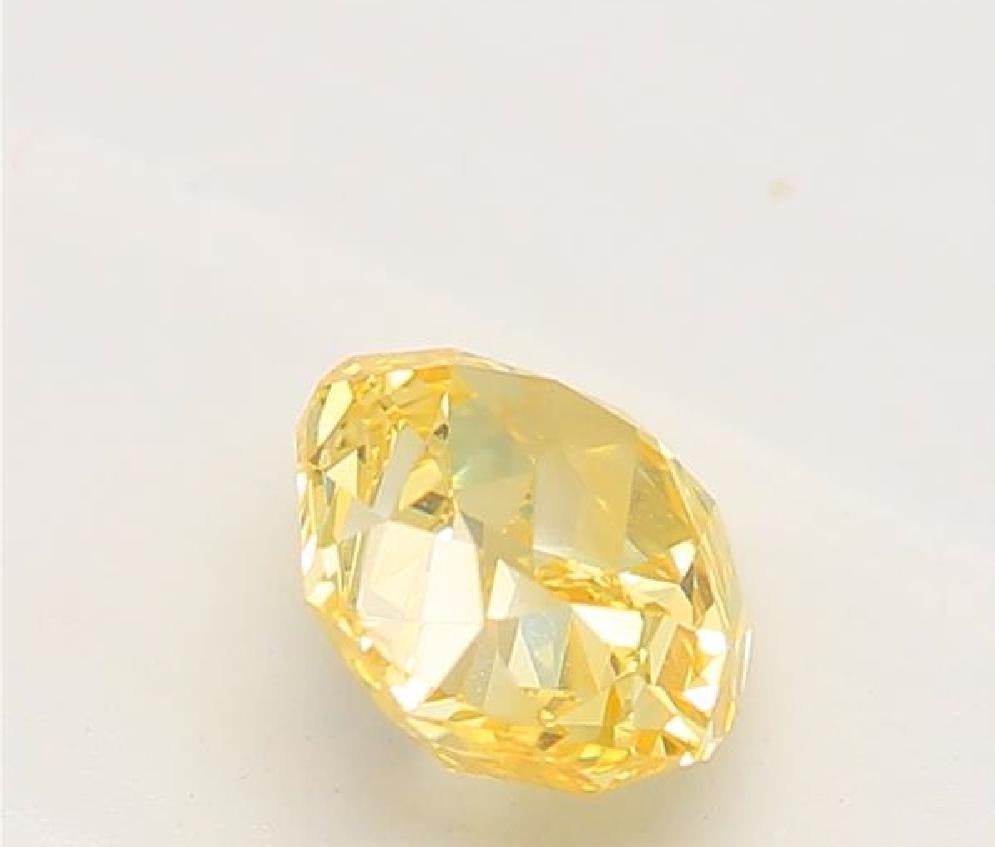 Women's or Men's GIA Certified 0.48 Carat Fancy Vivid Yellow SI1 Clarity Diamond For Sale