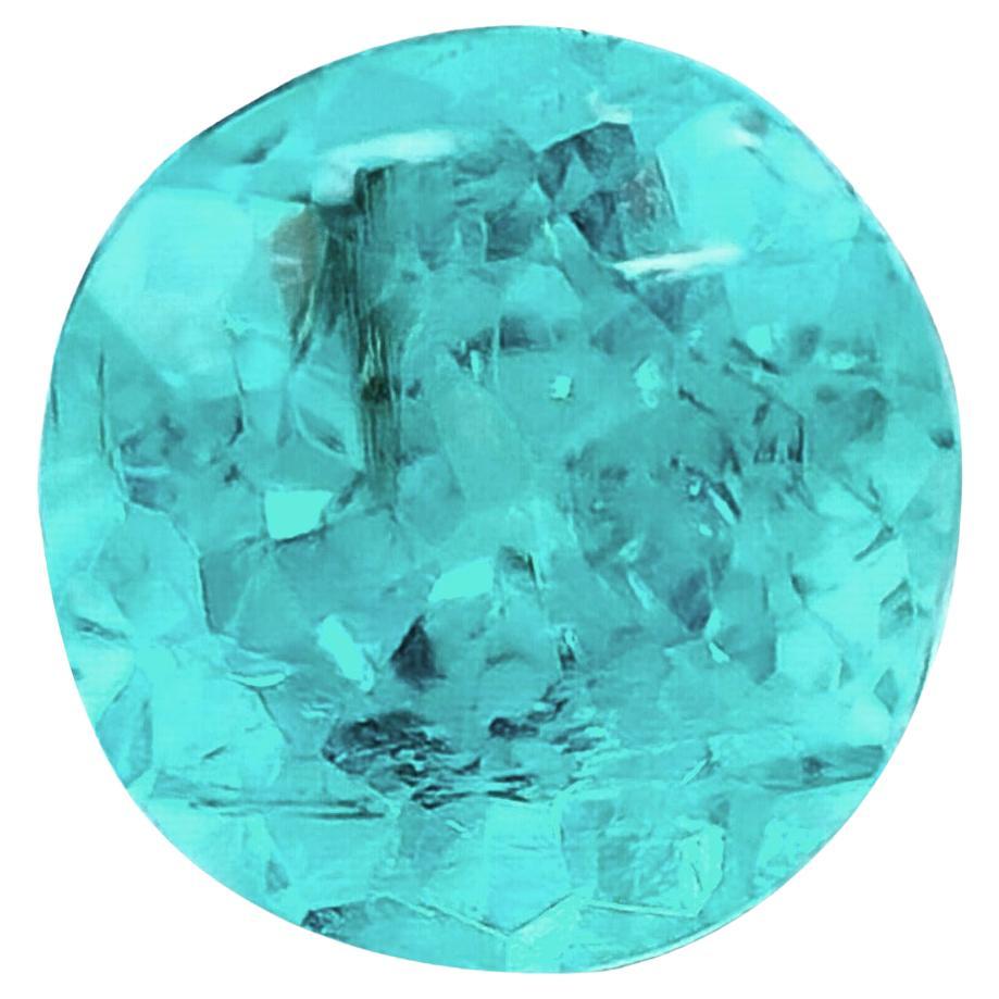 Pierre précieuse tourmaline paraiba brésilienne naturelle ronde de 0,48 carat certifiée GIA