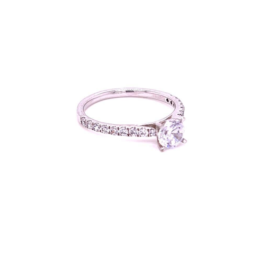 For Sale:  GIA Certified 0.5 Carat Round Brilliant Diamond Ring in Platinum 3