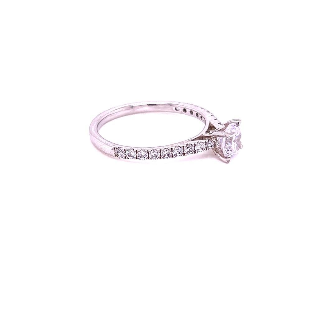 For Sale:  GIA Certified 0.5 Carat Round Brilliant Diamond Ring in Platinum 5