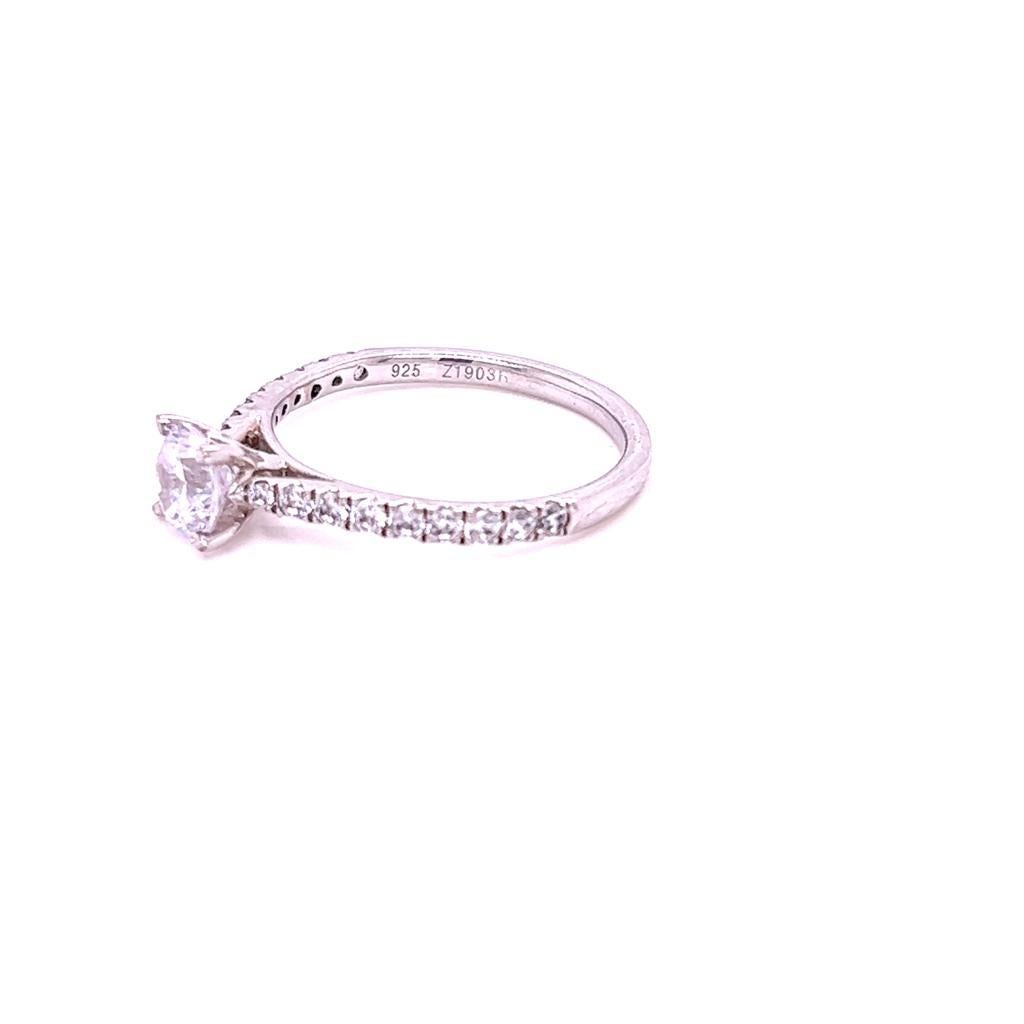 For Sale:  GIA Certified 0.5 Carat Round Brilliant Diamond Ring in Platinum 6