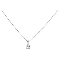 GIA Certified 0.50 Carat D Flawless Round Brilliant Diamond Necklace in 18K Gold
