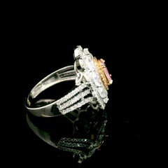 GIA Certified 0.50 Carat Faint Pink VS1 Clarity Diamond Ring