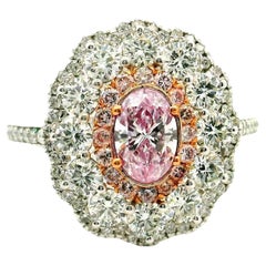 Bague en diamant certifié GIA de 0,50 carat rose clair VS1