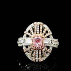 GIA Certified 0.50 Carat Faint Pink VS2 Clarity Diamond Ring