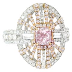 Anello con diamante certificato GIA da 0,50 carati di colore rosa tenue con purezza VS2