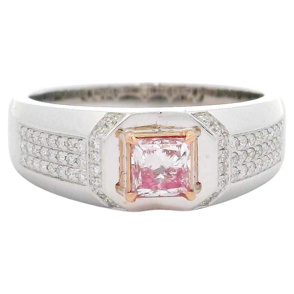 GIA Certified 0.50 Carat Faint pinkish Brown VS2 Clarity Diamond Ring