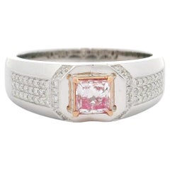 GIA Certified 0.50 Carat Faint pinkish Brown VS2 Clarity Diamond Ring