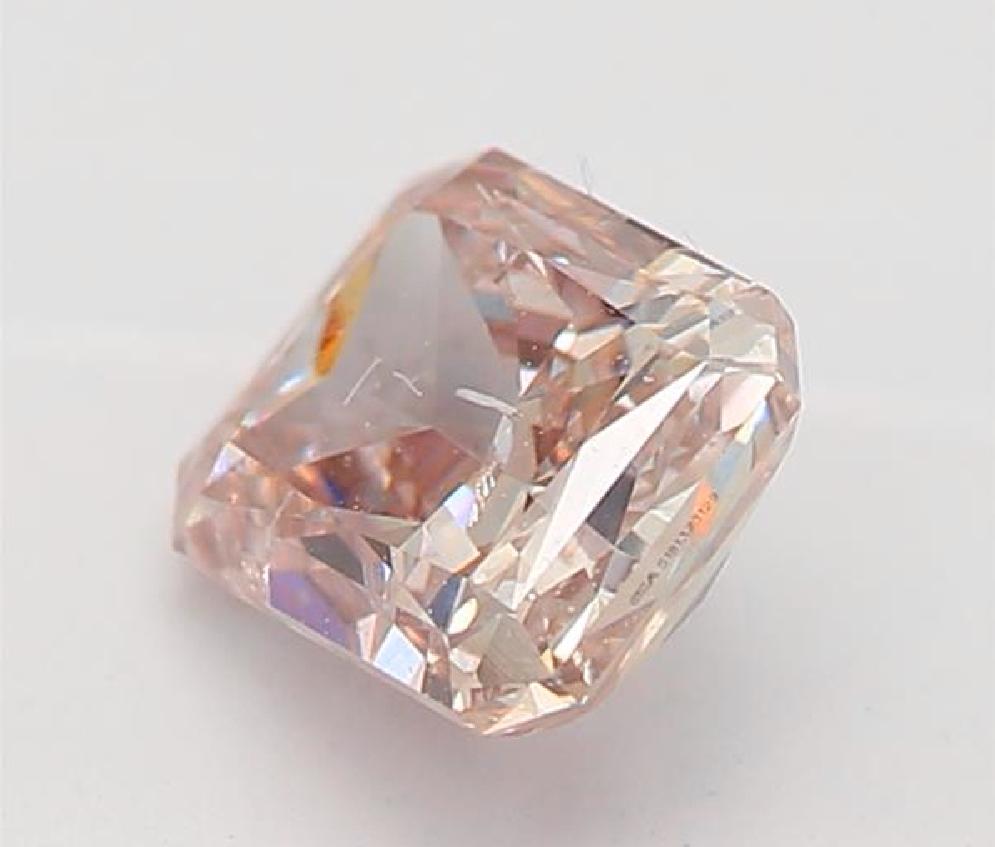 Radiant Cut GIA Certified 0.50 Carat Fancy Brown Pink I2 Clarity Diamond For Sale