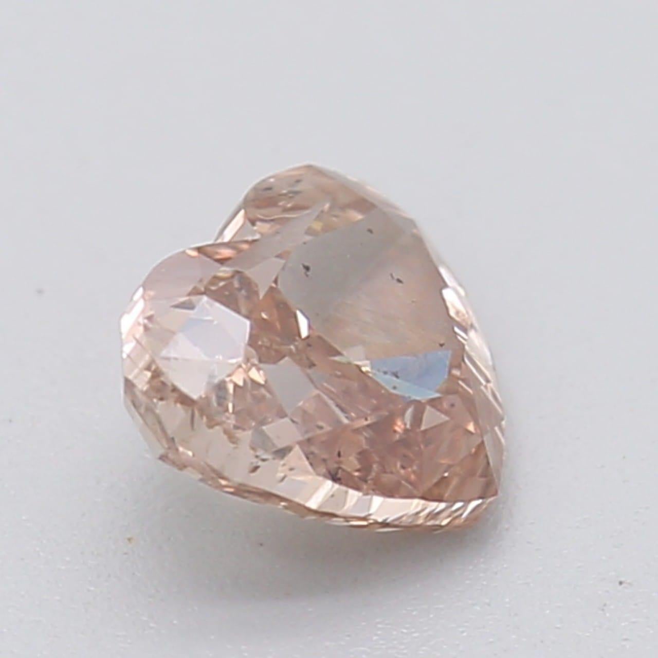 Heart Cut GIA Certified 0.50 Carat Fancy Brown Pink SI2 Clarity Diamond For Sale