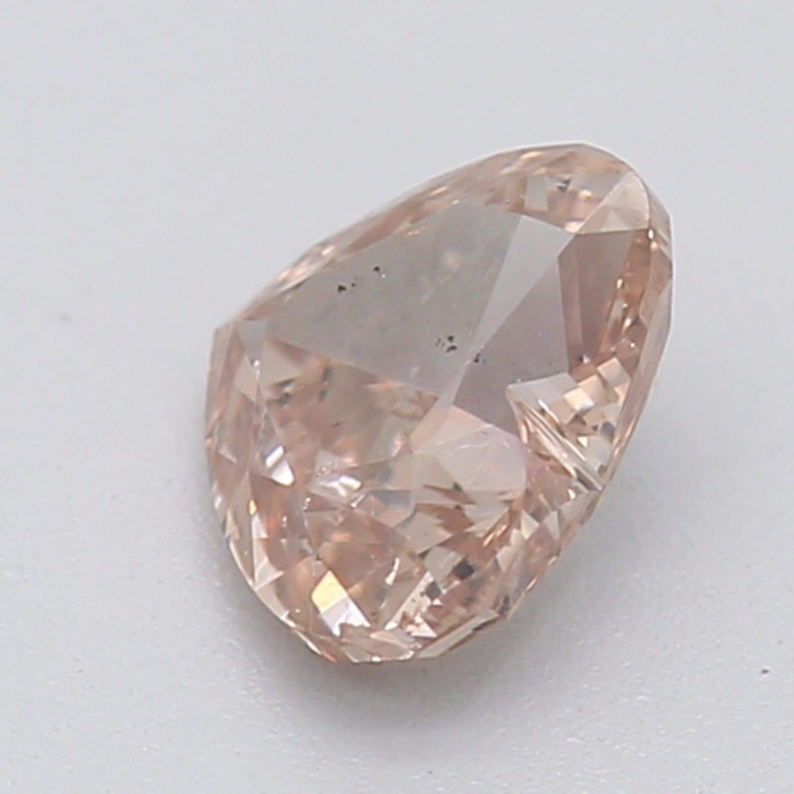 Women's or Men's GIA Certified 0.50 Carat Fancy Brown Pink SI2 Clarity Diamond For Sale