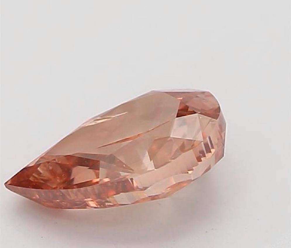 Pear Cut GIA Certified 0.50 Carat Fancy Deep Brown Pink I1 Clarity Diamond For Sale