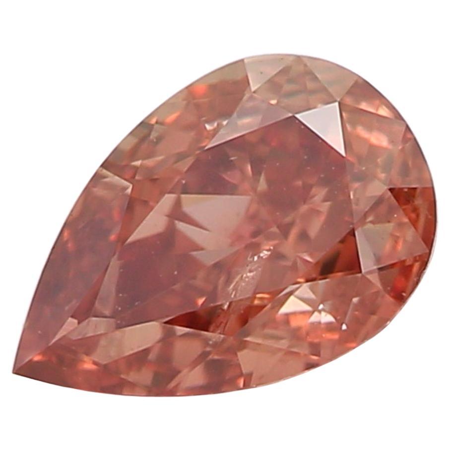 GIA Certified 0.50 Carat Fancy Deep Brown Pink I1 Clarity Diamond