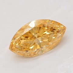 GIA Certified 0.50 Carat Fancy Intense Orangy Yellow Diamond