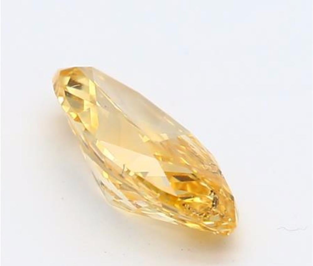 Women's or Men's GIA Certified 0.50 Carat Fancy Intense Orangy Yellow Diamond For Sale