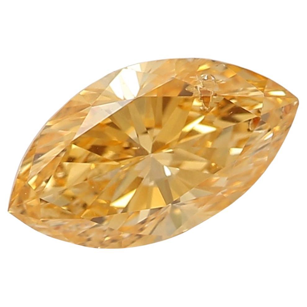 GIA Certified 0.50 Carat Fancy Intense Orangy Yellow Diamond