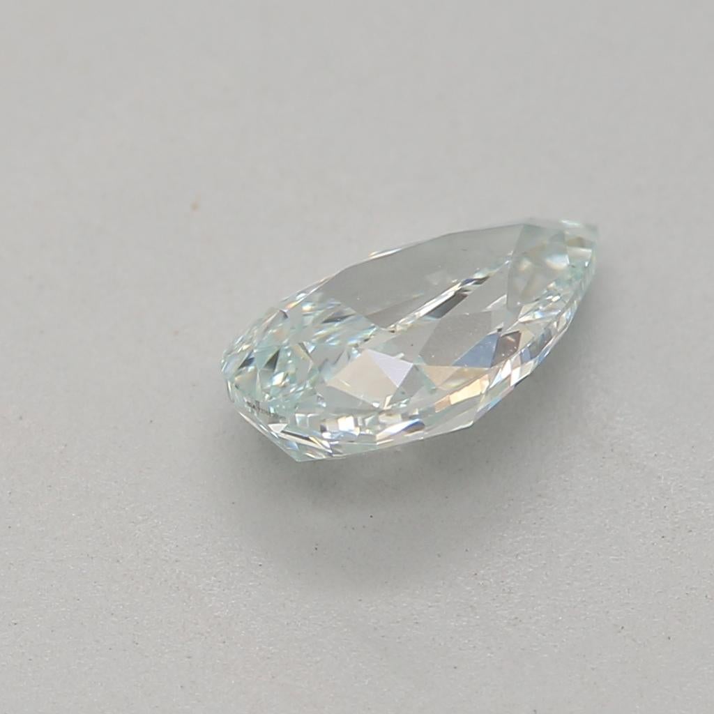Pear Cut GIA Certified 0.50 Carat Fancy Light Blue Green VS2 Clarity Diamond For Sale