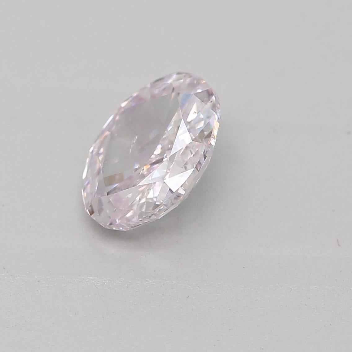 Oval Cut GIA Certified 0.50 Carat Fancy Light Purplish Pink SI2 Clarity Diamond For Sale