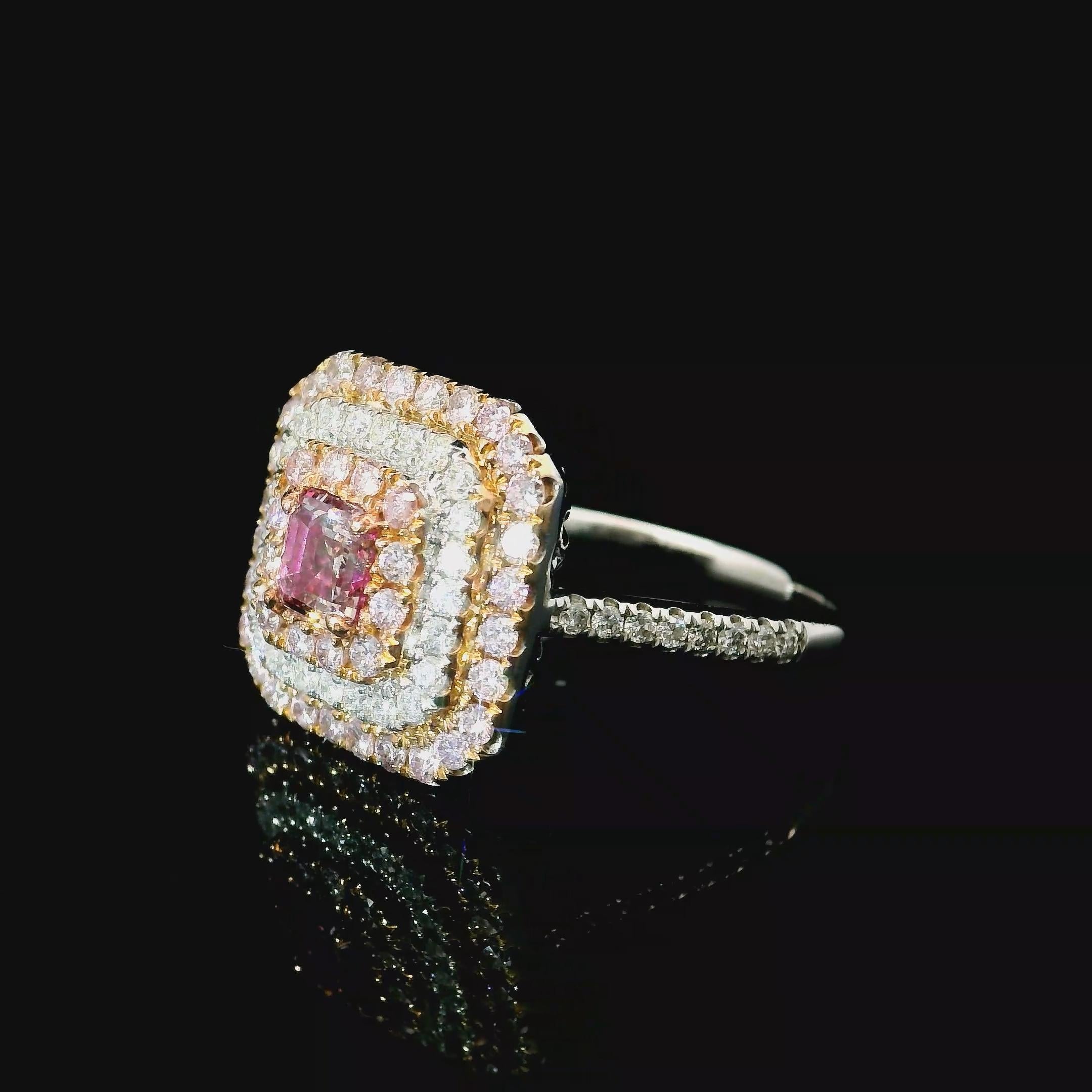 Anello con diamante certificato GIA da 0,50 carati, di colore rosa-marrone VVS2 e chiarezza In condizioni Nuovo in vendita a บางรัก, TH