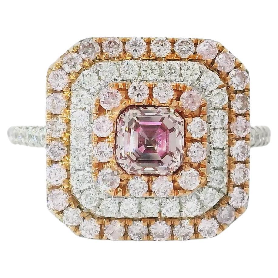 Bague diamant certifié GIA 0.50 carat Fancy Pinkish Brown VVS2 Clarity