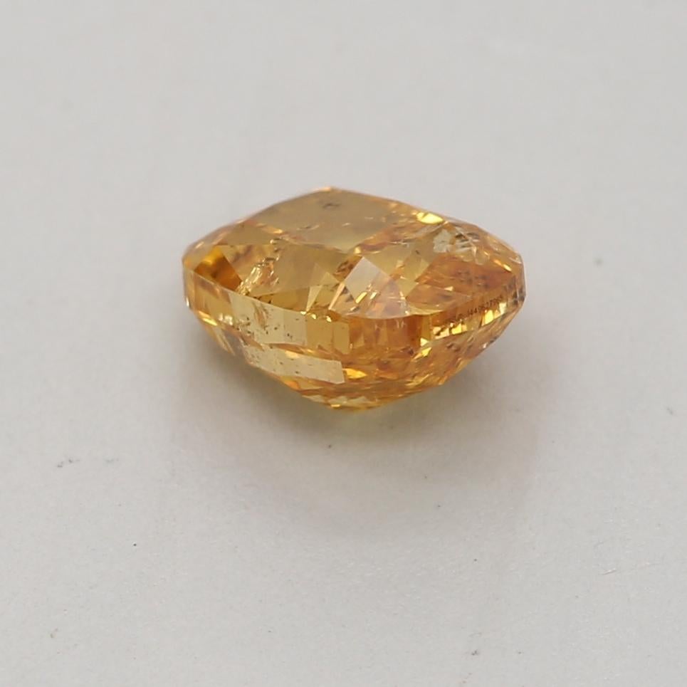 GIA Certified 0.50 Carat Fancy VIvid Yellow Orange I1 Clarity Diamond In New Condition For Sale In บางรัก, TH