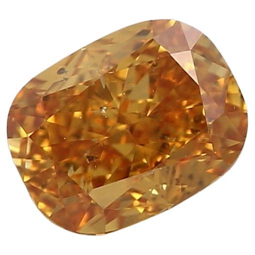GIA Certified 0.50 Carat Fancy VIvid Yellow Orange I1 Clarity Diamond