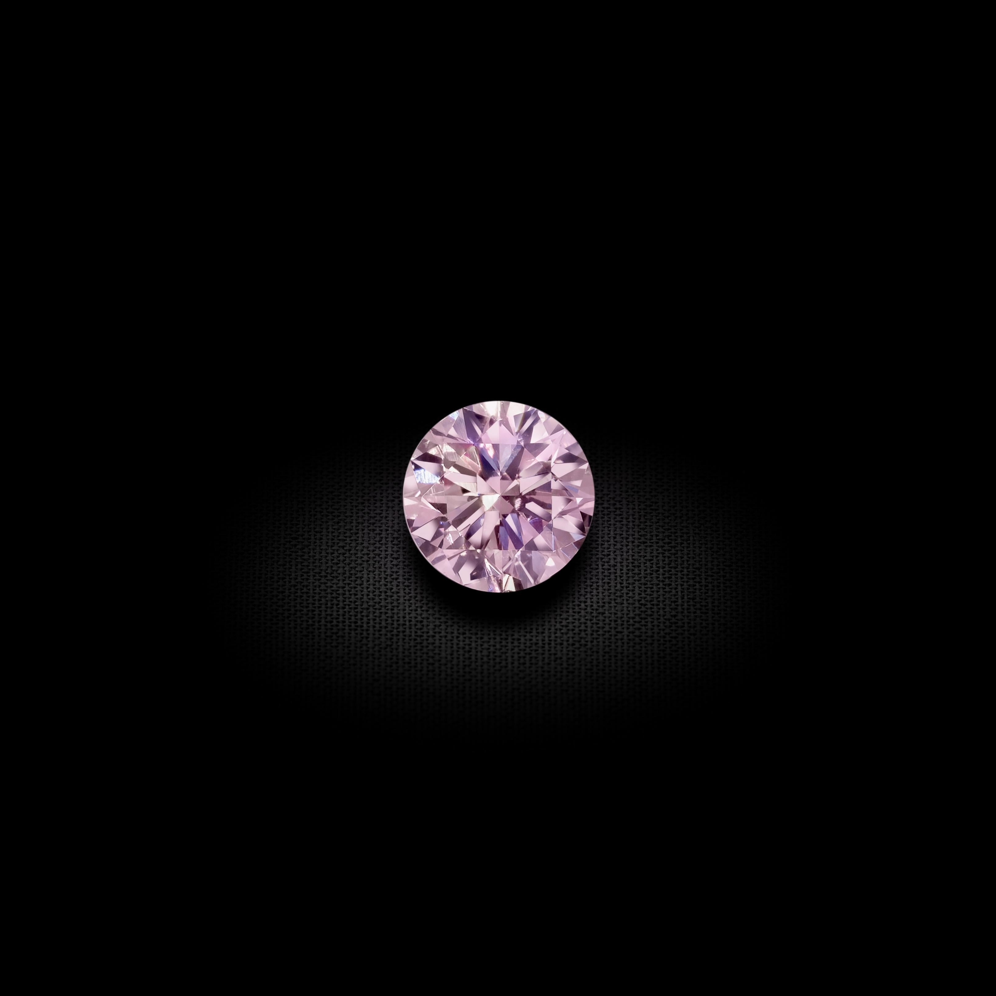 Round Cut GIA Certified 0.50 Carat Round Brilliant Pink Diamond Ring For Sale