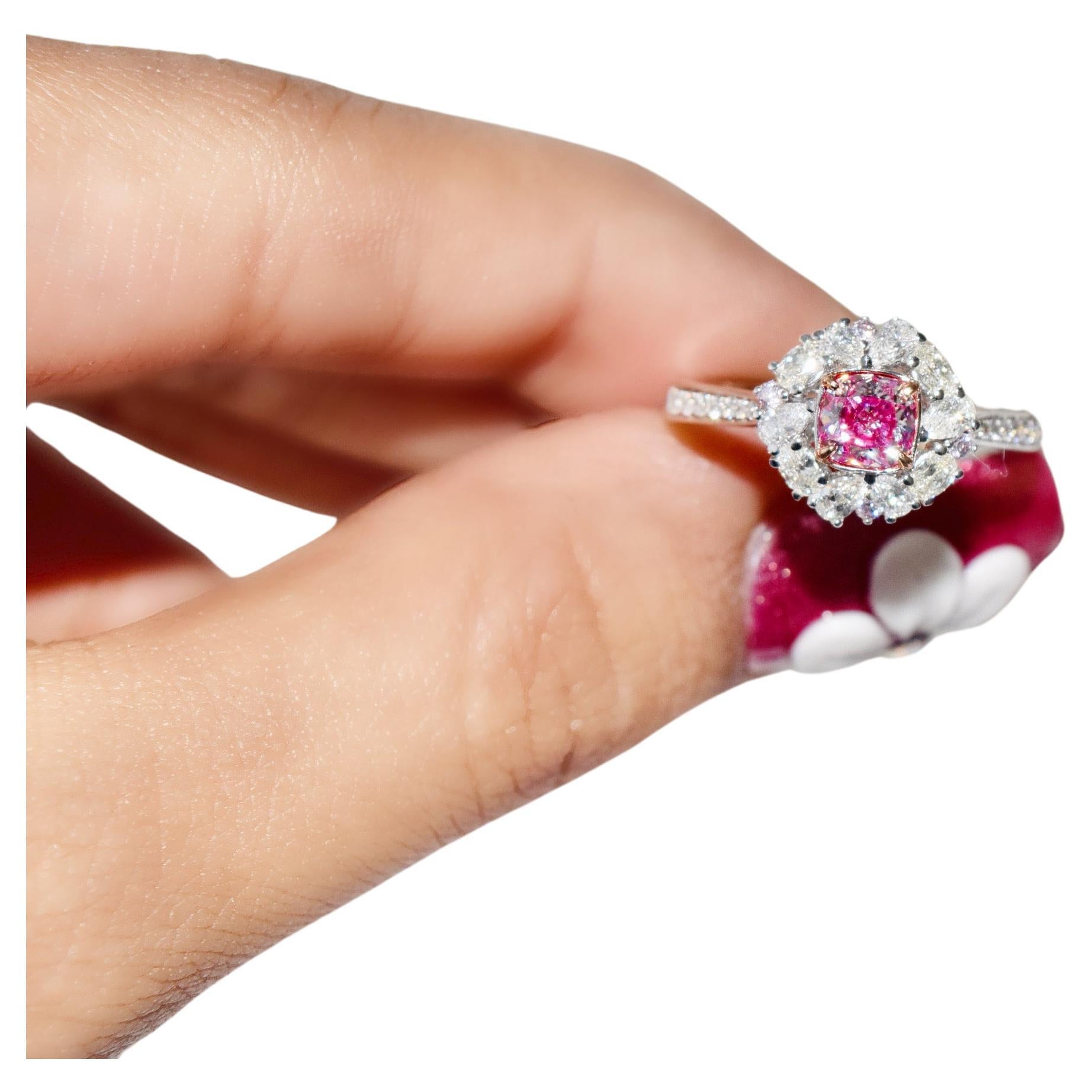 GIA-zertifizierter 0,50 Karat sehr heller Pink Diamond Ring VS2 Reinheit im Angebot