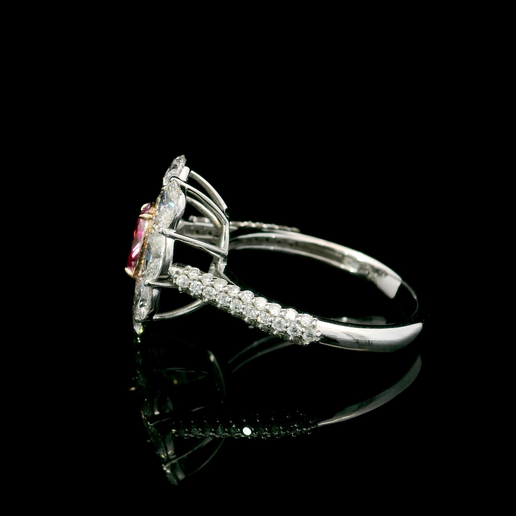 GIA Certified 0.50 Carat Very Light Pink SI2 Clarity Diamond Ring 1