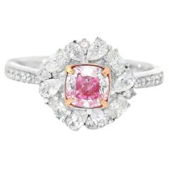 GIA Certified 0.50 Carat Very Light Pink VS2 Clarity Diamond Ring