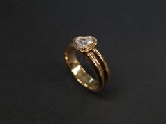 GIA Certified 0.50ct Heart Shape Diamond Modern Engagement Ring 14K Solid Gold