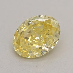 GIA Certified 0.51 Carar Fancy Intense Yellow SI2 Clarity Diamond