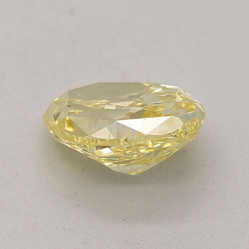 Oval Cut GIA Certified 0.51 Carar Fancy Intense Yellow SI2 Clarity Diamond For Sale
