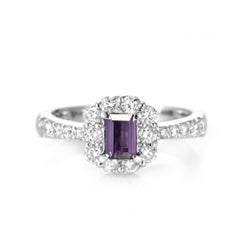 GIA Certified 0.51 Carat Brazilian Alexandrite and Diamond Ring Made in Platinum