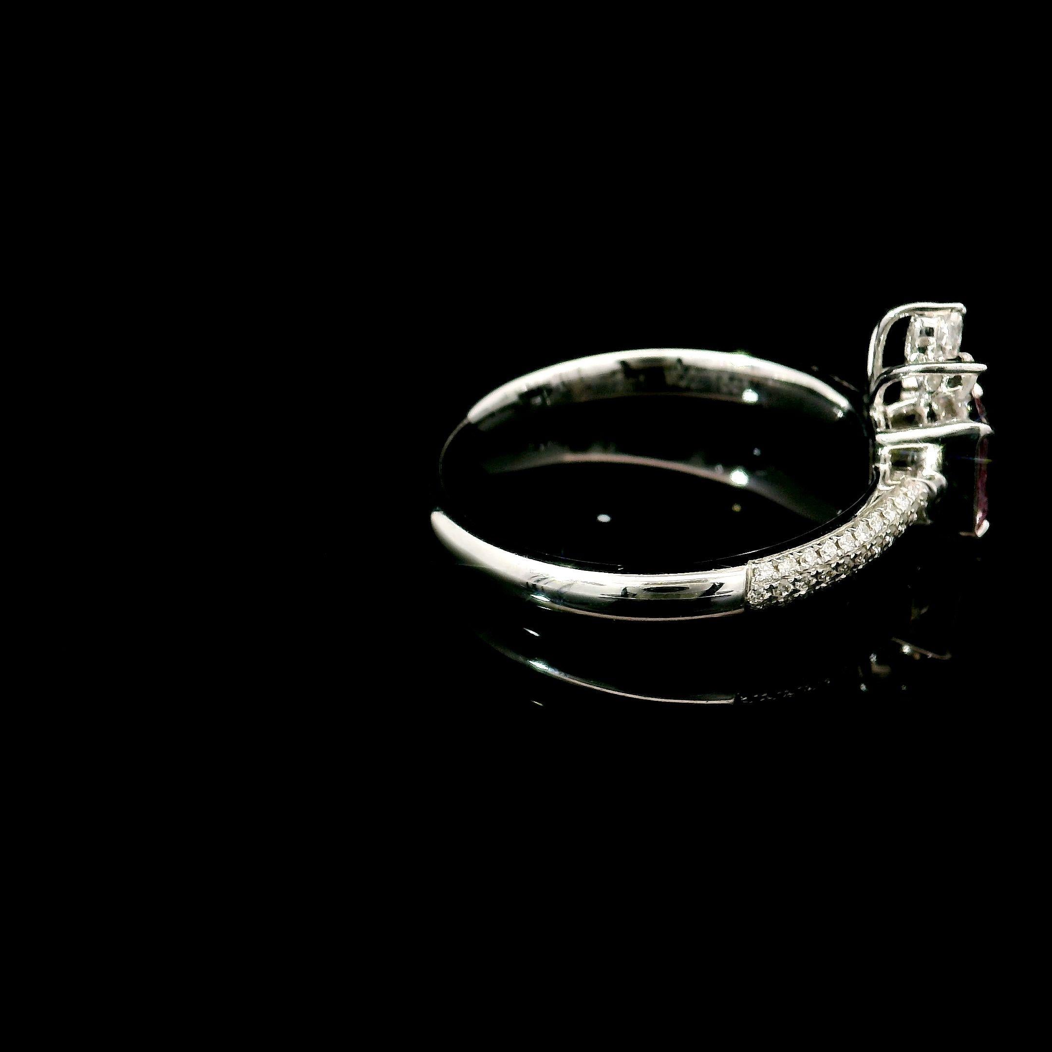 GIA Certified 0.51 Carat Faint Pink SI1 Clarity Diamond Ring For Sale 1