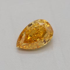 GIA Certified 0.51 Carat Fancy Intense Orangy Yellow SI2 Clarity Diamond