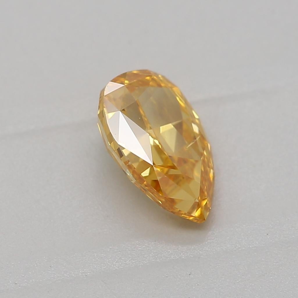 Women's or Men's GIA Certified 0.51 Carat Fancy Intense Orangy Yellow SI2 Clarity Diamond For Sale