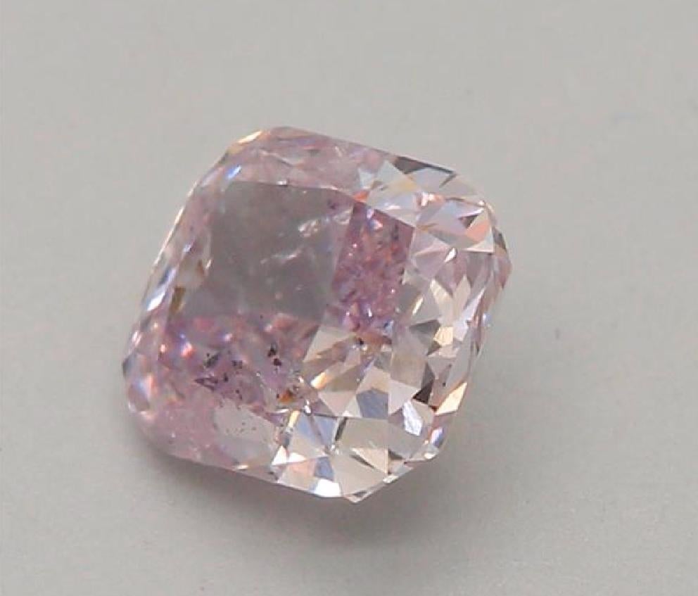 Cushion Cut GIA Certified 0.51 Carat Fancy Purple Pink SI2 Clarity Diamond For Sale