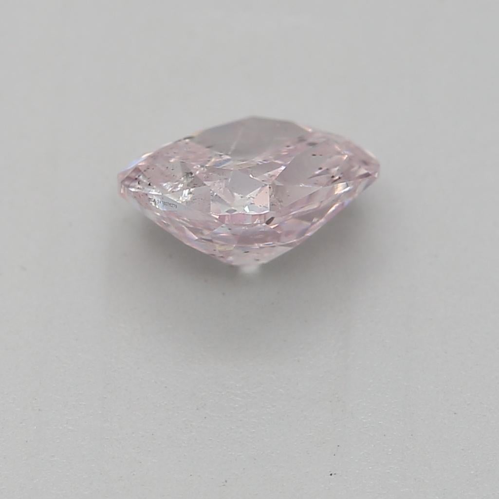 Radiant Cut GIA Certified 0.51 Carat Fancy Purplish Pink I2 Clarity Diamond For Sale