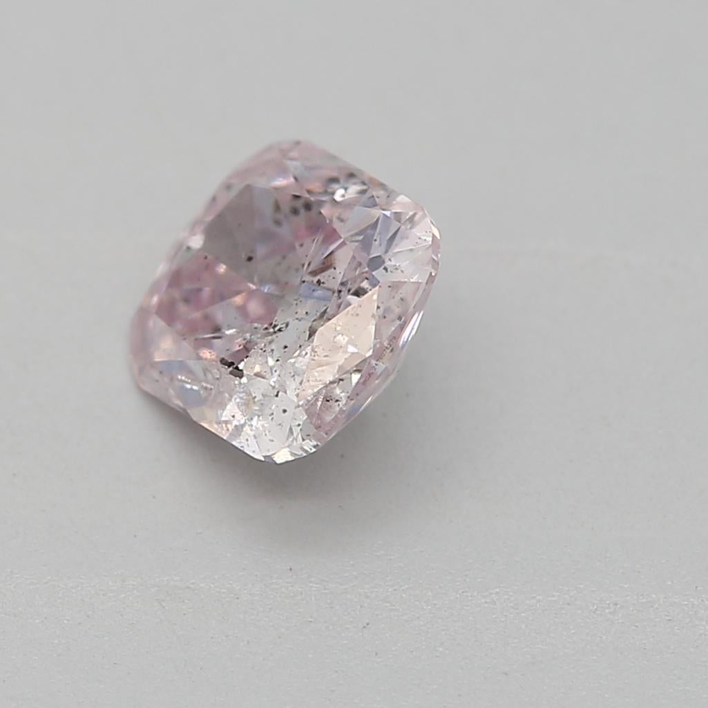 Women's or Men's GIA Certified 0.51 Carat Fancy Purplish Pink I2 Clarity Diamond For Sale