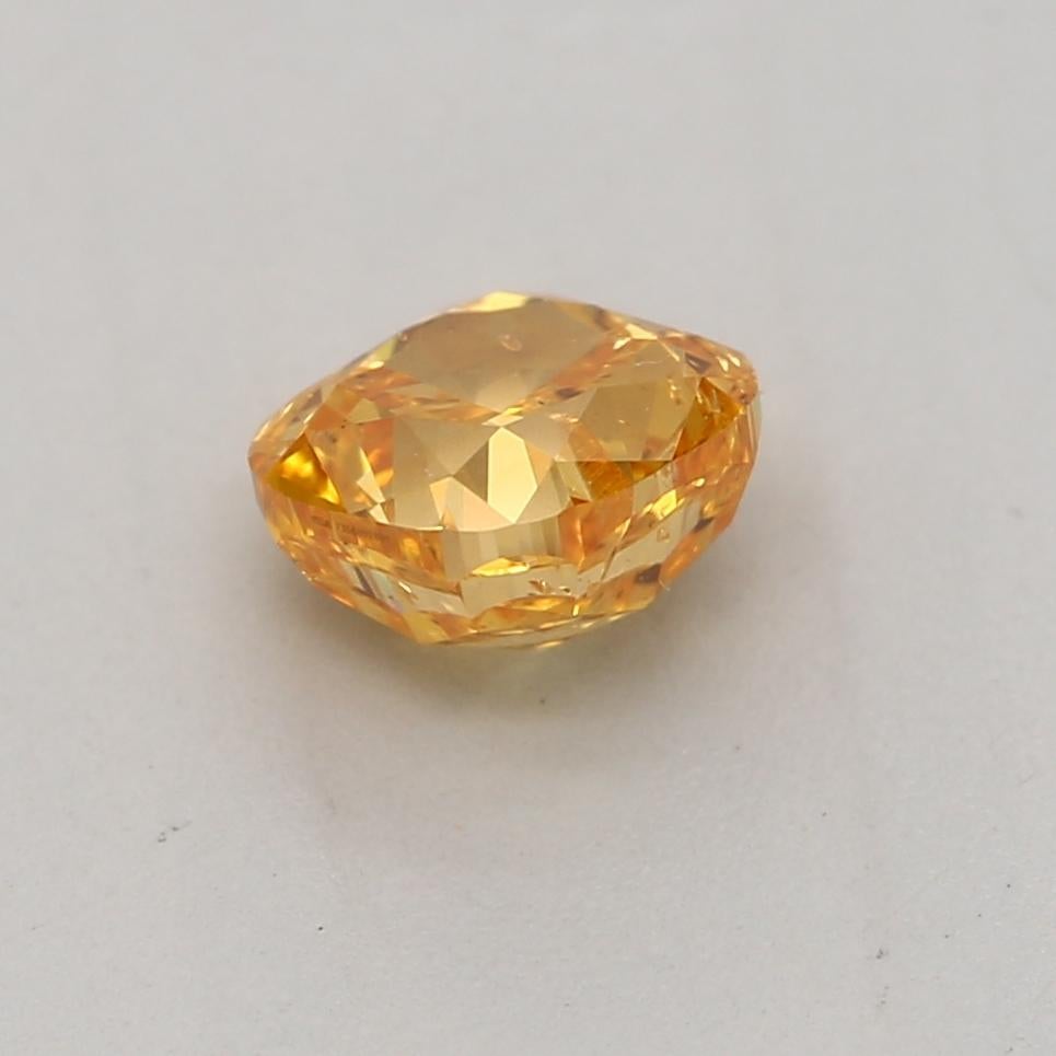 GIA Certified 0.51 Carat Fancy Vivid Yellow Orange I1 Clarity Diamond In New Condition For Sale In บางรัก, TH