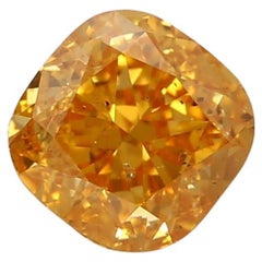 GIA Certified 0.51 Carat Fancy Vivid Yellow Orange I1 Clarity Diamond
