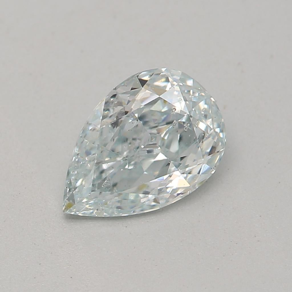 Certificate: GIA 
Report Number: 1389647695
Shape And Cut: Pear
Carat Weight: 0.51 carat
Measurements: 6.74 x 4.65 x 2.45 mm
Color Grade: Light Blue

FEATURES OF THE DIAMOND:

This light blue diamond is a rare and exquisite diamond with a soft, pale