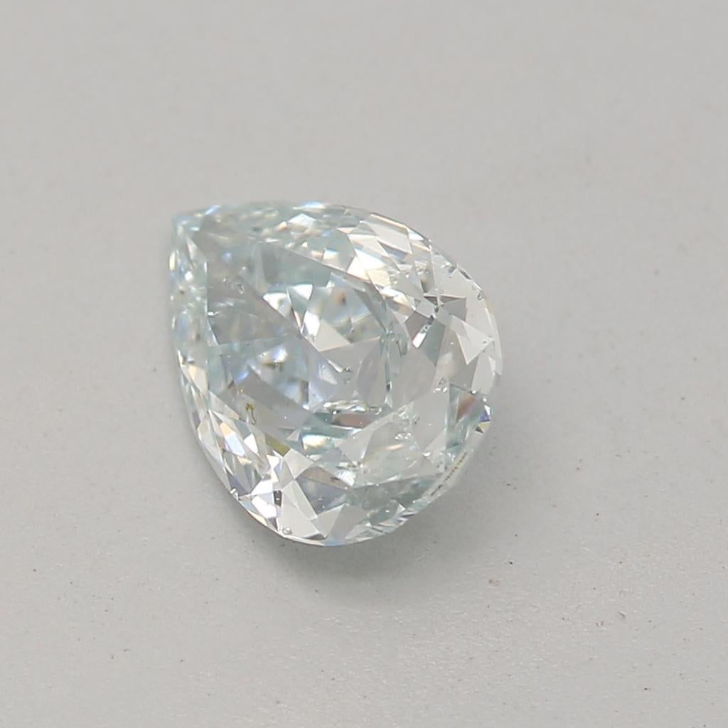 Pear Cut GIA Certified 0.51 Carat Light Blue SI2 Clarity Diamond For Sale